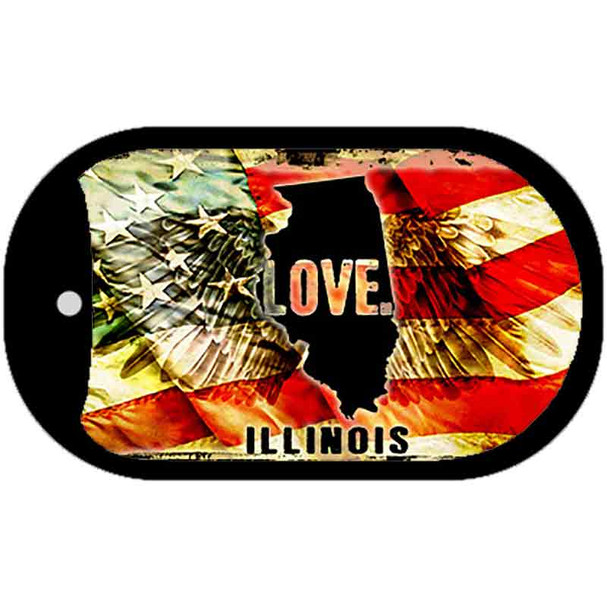 Illinois Love Metal Novelty Dog Tag Necklace DT-8599