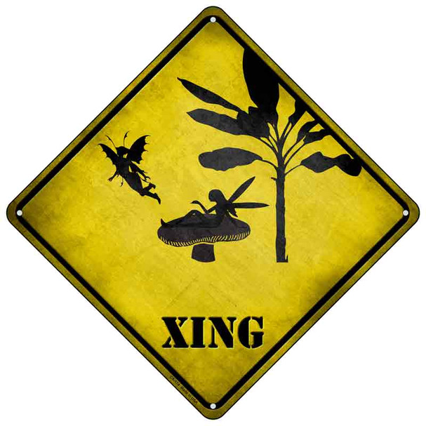 Fairies Xing Novelty Metal Crossing Sign