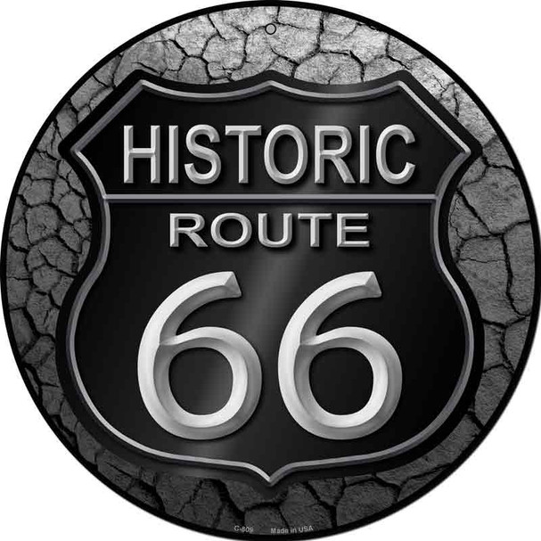 Historic Route 66 Novelty Metal Circular Sign C-809