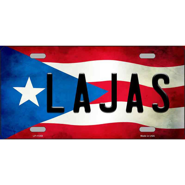 Lajas Puerto Rico Flag License Plate Metal Novelty