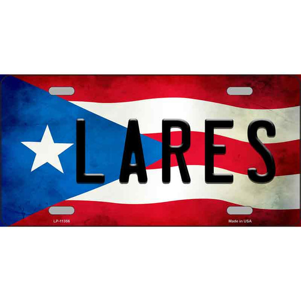 Lares Puerto Rico Flag License Plate Metal Novelty