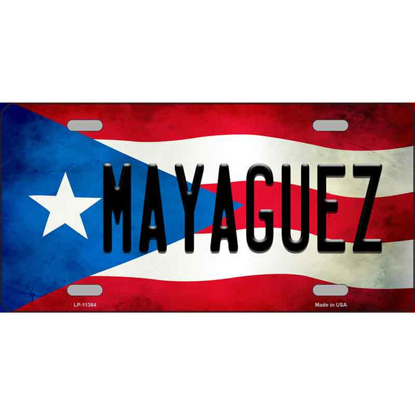 Mayaguez Puerto Rico Flag License Plate Metal Novelty