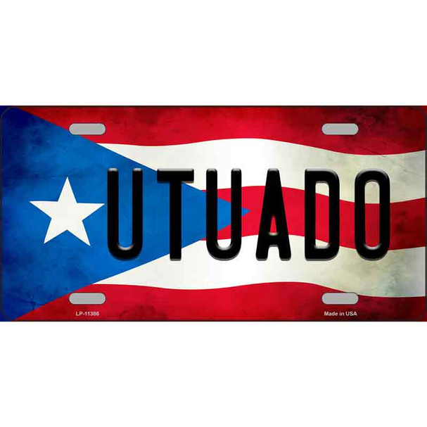 Utuado Puerto Rico Flag License Plate Metal Novelty