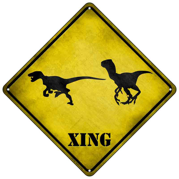 Velociraptors Xing Novelty Metal Crossing Sign