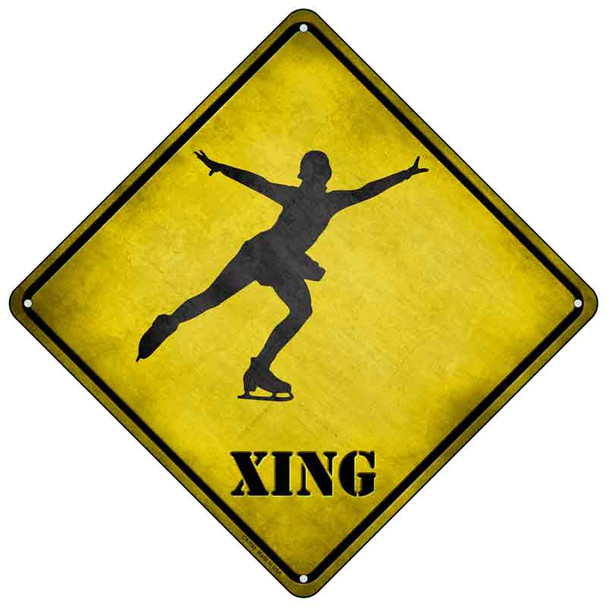 Figure Skater Xing Novelty Metal Crossing Sign