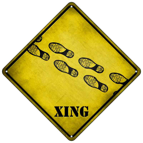 Footprints Xing Novelty Metal Crossing Sign