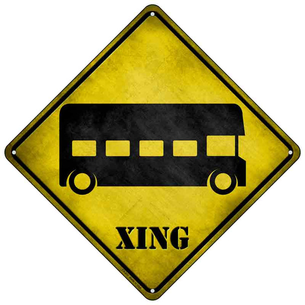 Double-Decker Bus Xing Novelty Metal Crossing Sign