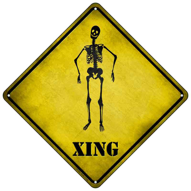 Skeleton Xing Novelty Metal Crossing Sign