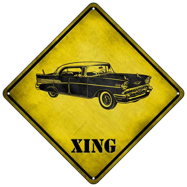 Classic 57 Chevy Xing Novelty Metal Crossing Sign