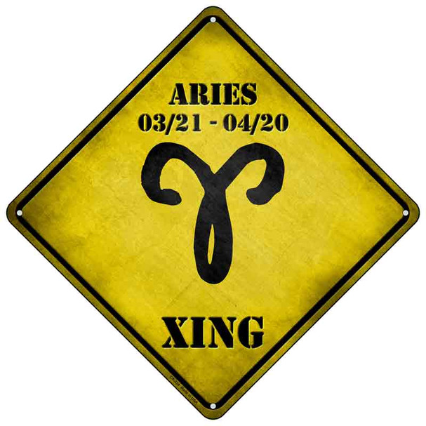 Aries Zodiac Symbol Xing Novelty Metal Crossing Sign