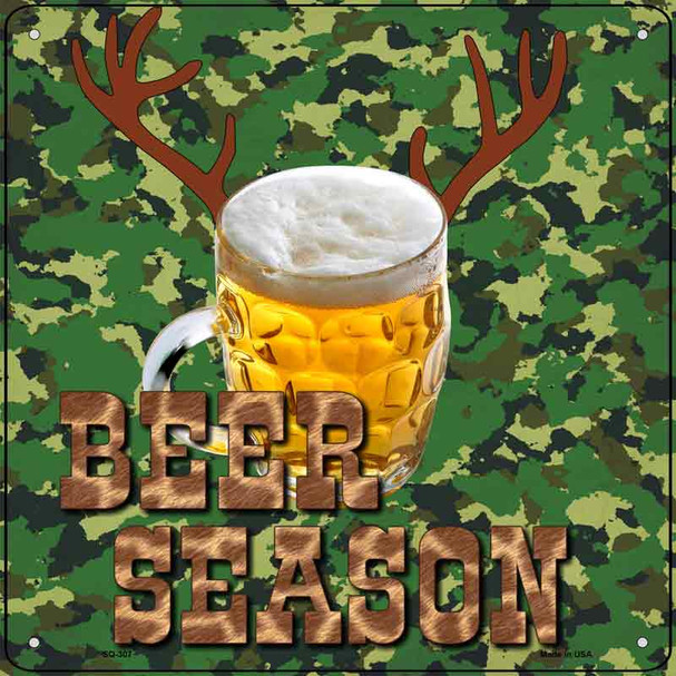 Beer Season Novelty Metal Square Sign