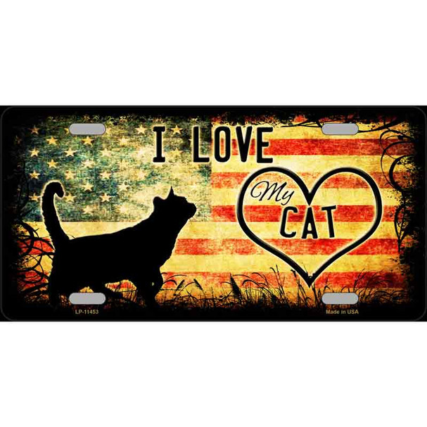 I Love My Cat Novelty Metal License Plate