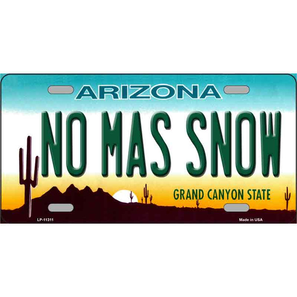 No Mas Snow Novelty License Plate