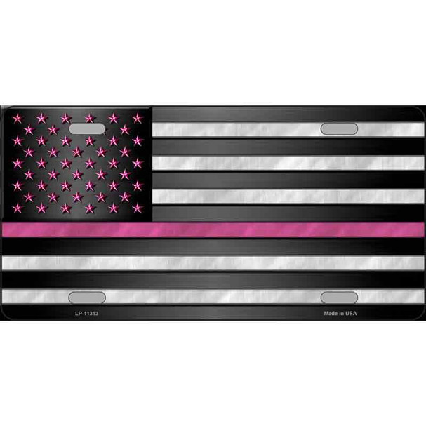 Thin Pink Line With Pink Stars Novelty License Plate
