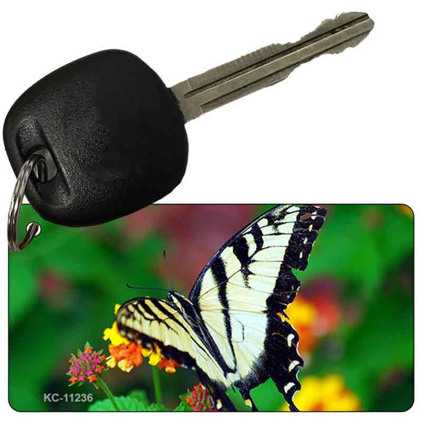 Butterfly Black and White Novelty Aluminum Key Chain KC-11236