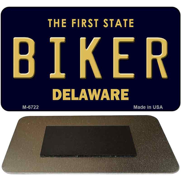Biker Delaware State License Plate Tag Magnet M-6722
