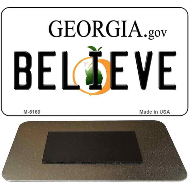 Believe Georgia State License Plate Tag Novelty Magnet M-6169