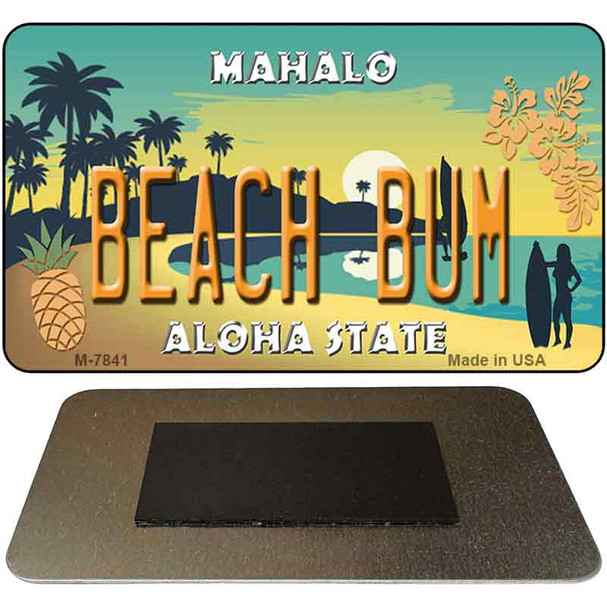 Beach Bum Pineapple Novelty Metal Magnet M-7841