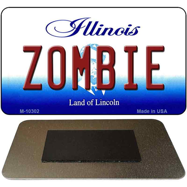 Zombie Illinois State License Plate Tag Magnet M-10302
