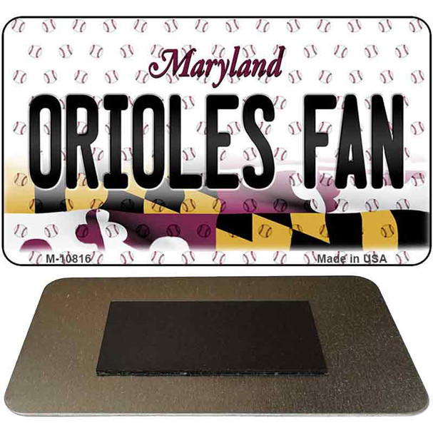 Orioles Fan Maryland State License Plate Tag Magnet M-10816