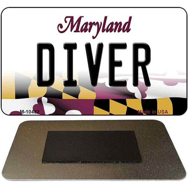 Diver Maryland State License Plate Tag Magnet M-10482