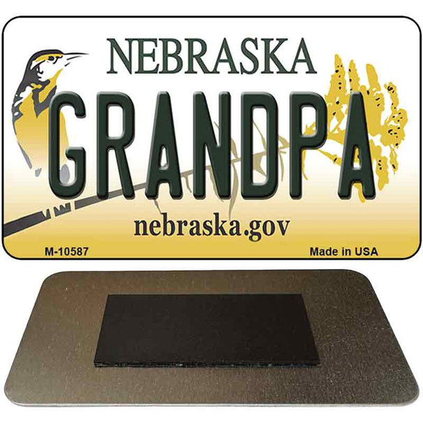 Grandpa Nebraska State License Plate Tag Magnet M-10587