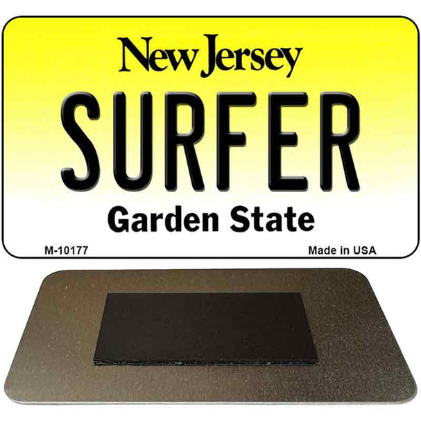 Surfer New Jersey State License Plate Tag Magnet M-10177