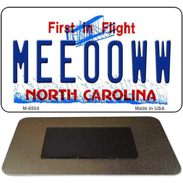 Meeooww North Carolina State License Plate Tag Magnet M-6504