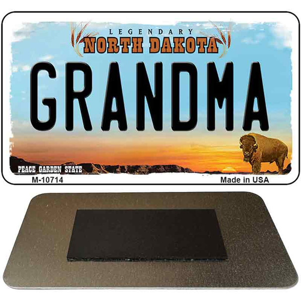 Grandma North Dakota State License Plate Tag Magnet M-10714