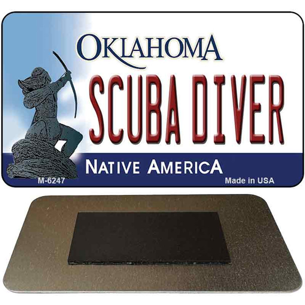 Scuba Diver Oklahoma State License Plate Tag Novelty Magnet M-6247
