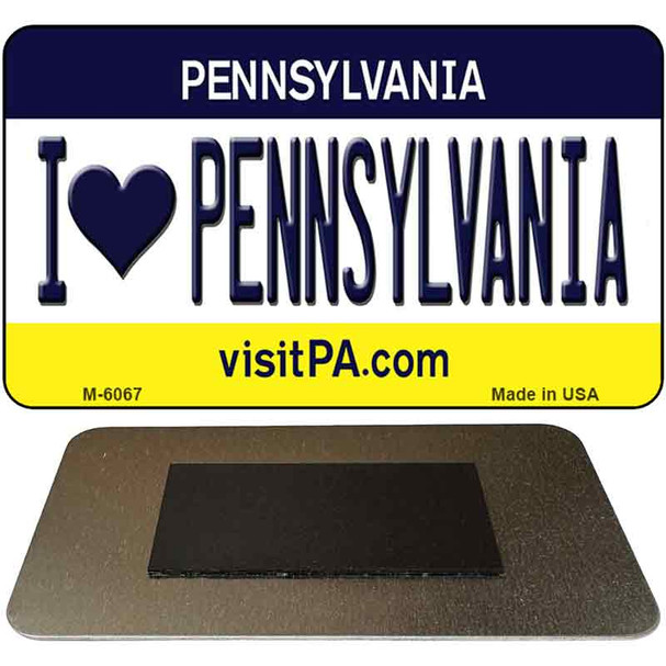 I Love Pennsylvania State License Plate Tag Magnet M-6067