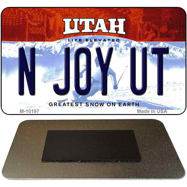 N Joy UT Utah State License Plate Tag Magnet M-10197