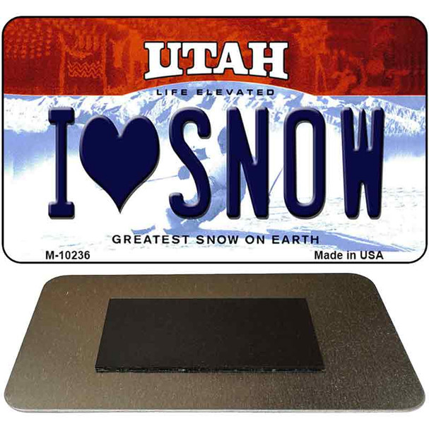 I Love Snow Utah State License Plate Tag Magnet M-10236