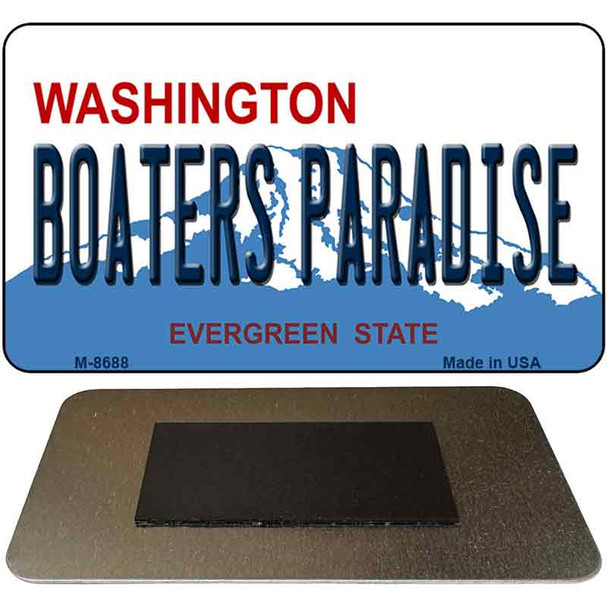 Boaters Paradise Washington State License Plate Tag Magnet M-8688