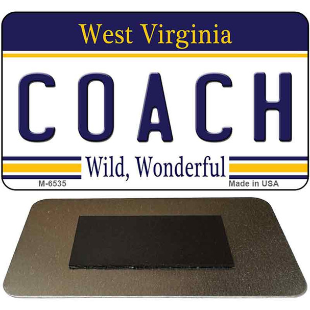 Coach West Virginia State License Plate Tag Magnet M-6535