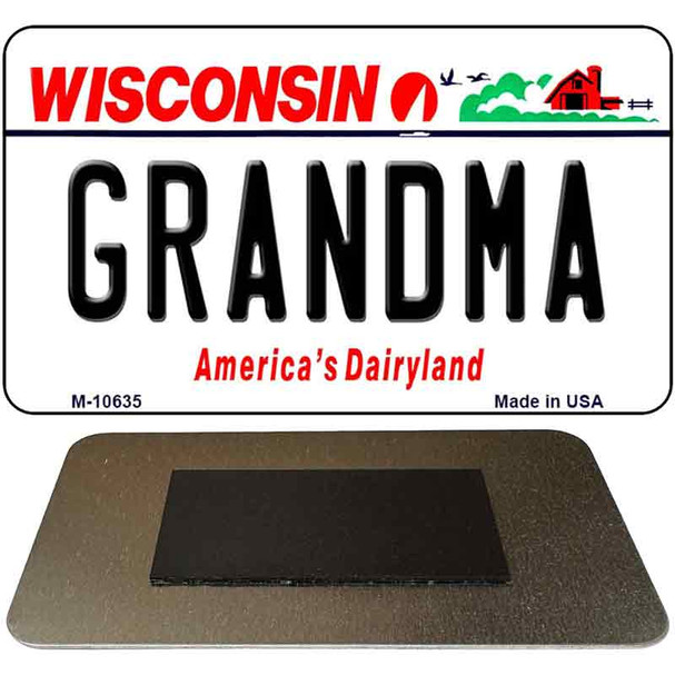 Grandma Wisconsin State License Plate Tag Novelty Magnet M-10635