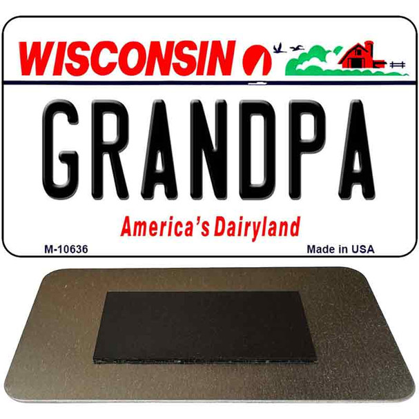 Grandpa Wisconsin State License Plate Tag Novelty Magnet M-10636