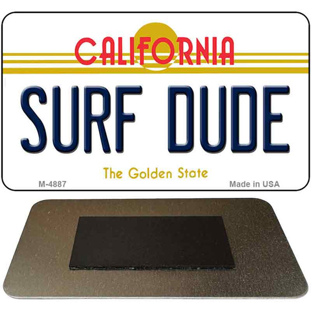 Surf Dude California State License Plate Tag Magnet M-4887