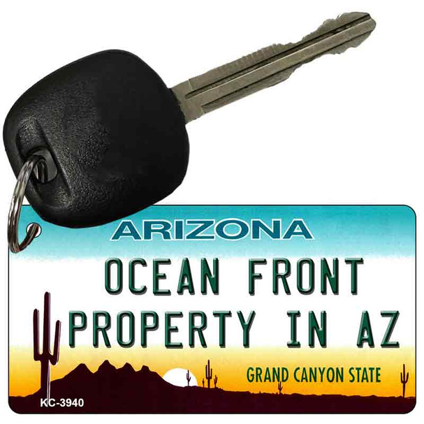 Ocean Front Property in AZ State License Plate Tag Key Chain KC-3940