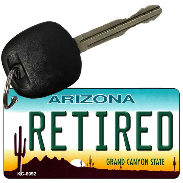 Retired Arizona State License Plate Tag Key Chain KC-6092