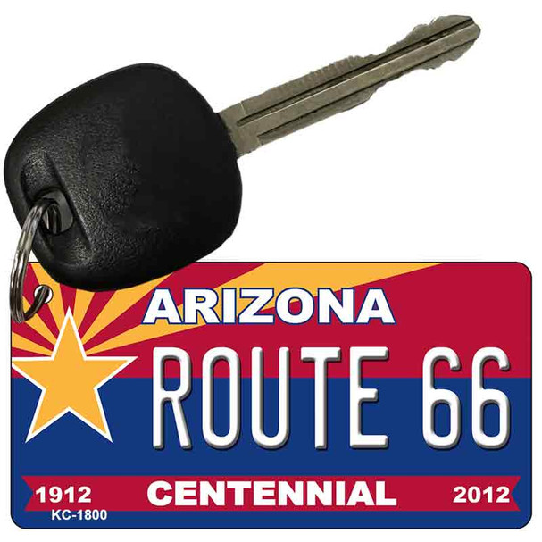 Route 66 Arizona Centennial State License Plate Tag Key Chain KC-1800