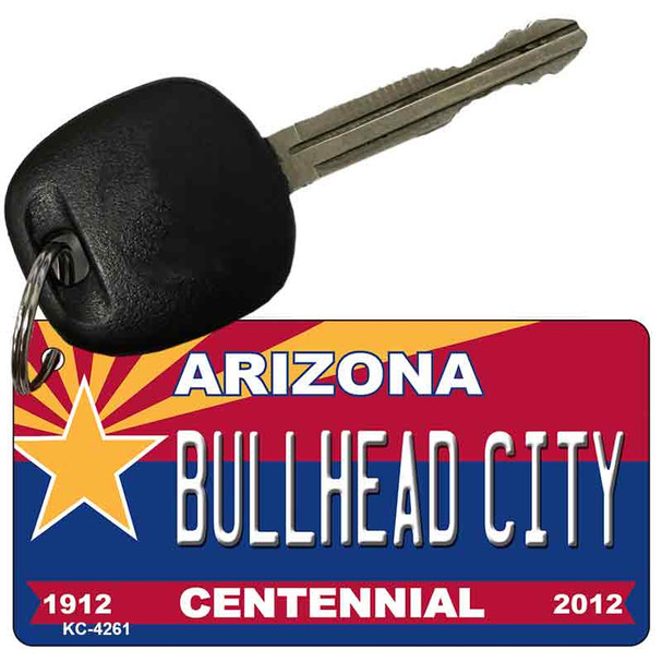 Bullhead City Arizona Centennial State License Plate Tag Key Chain KC-4261