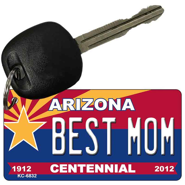 Best Mom Arizona Centennial State License Plate Tag Key Chain KC-6832