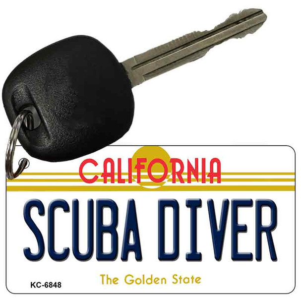 Scuba Diver California State License Plate Tag Key Chain KC-6848