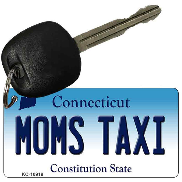 Moms Taxi Connecticut State License Plate Tag Key Chain KC-10919