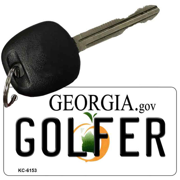 Golfer Georgia State License Plate Tag Novelty Key Chain KC-6153