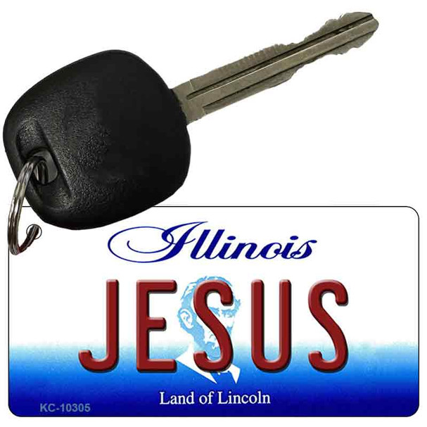 Jesus Illinois State License Plate Tag Key Chain KC-10305