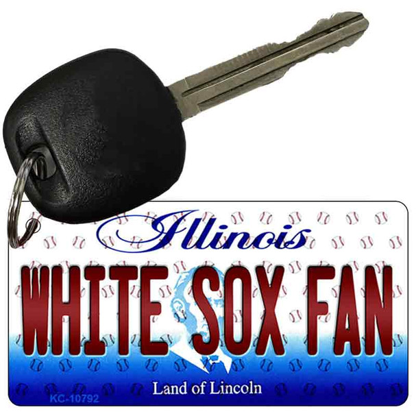 White Sox Fan Illinois State License Plate Tag Key Chain KC-10792