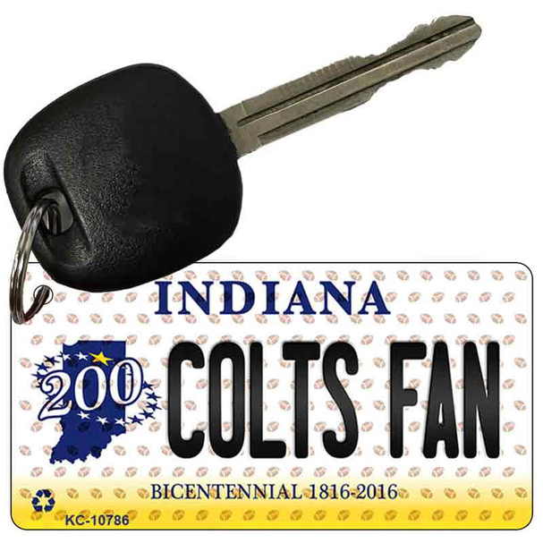 Colts Fan Indiana State License Plate Tag Key Chain KC-10786