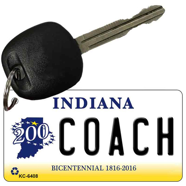 Coach Indiana State License Plate Tag Novelty Key Chain KC-6408